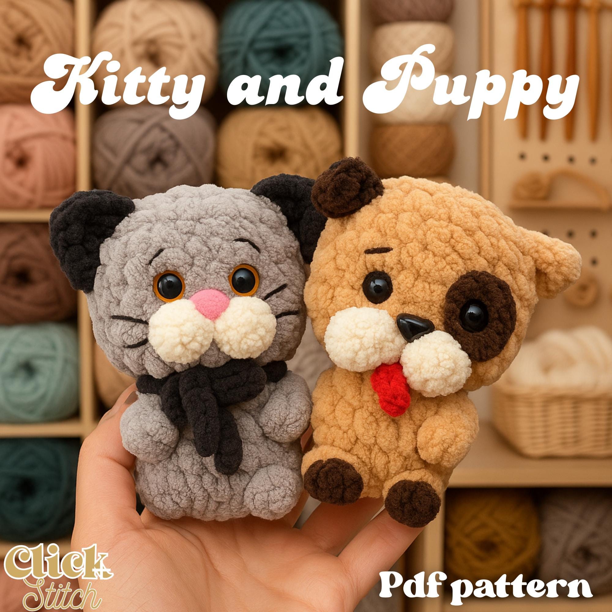 40 Kitty Crochet Patterns: Create Adorable Feline Friends at Home 12 Kitty and Puppy Amigurumi Plush Easy Beginner