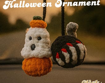 Halloween Crochet Pattern Keychein Car Hanging Ornament PDF | Amigurumi Plush | Easy Beginner | Digital Download