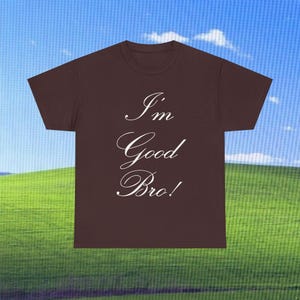 I&#39;m Good Bro! Unisex Heavy Cotton Tee Meme Slogan Tee Humor Funny Shirt