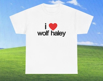 I Love Wolf Haley Tyler The Creator Unisex Heavy Cotton Tee Slogan Funny Meme Y2K Shirt