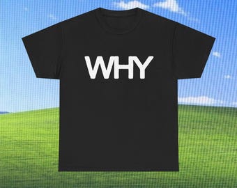 WHY Graphic Slogan Heavy Cotton Unisex Tee Y2K Meme Funny Shirt