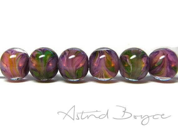 Iris Garden - Artisan Lampwork Lamp Work Glass Bead Self Representing Artist SRA B195 - Bead Inspirations from Spring Greenery Iris Flowers