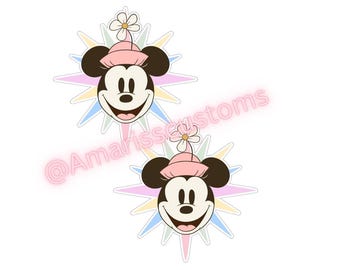 Minnie Fun Wheel Face, Pastel Colors, Mouse Decor (Digital Download)