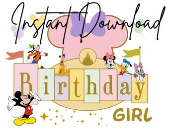 Birthday Girl ,PNG, Magical Kingdom, Birthday Girl  Theme Minnie Mouse Birthday Girl, Mickey and Friends Birthday Girl SVG,