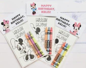 Minnie Mouse Coloring Pages & Crayons – Party Favors