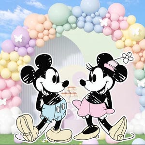 Printable Mickey & Minnie Cutout, Disneyland Birthday Party Stand Up Prop, Mickey Baby Shower, Minnie Party Decoration, Digital file