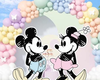 Printable Mickey & Minnie Cutout, Disneyland Birthday Party Stand Up Prop, Mickey Baby Shower, Minnie Party Decoration, Digital file