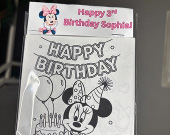 Minnie Mouse Custom Birthday Coloring Book Kit, 16 Pages