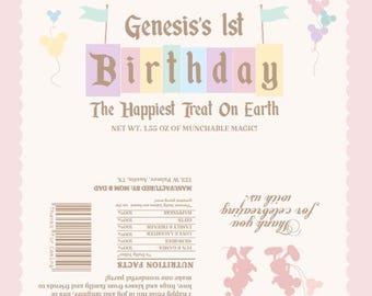Disneyland Birthday Hershey Wrapper, Custom Name (Digital file)