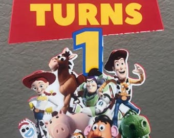 Custom Toy Story Cake Topper with Age, Party Decorations