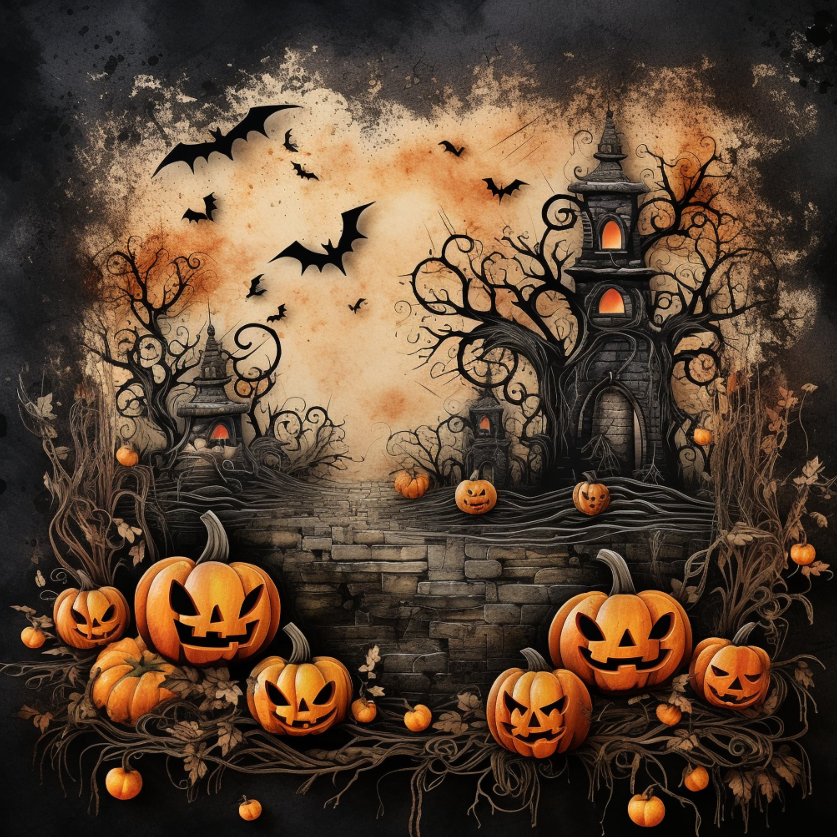 12x12 Vintage Halloween Printable Papers 12 Sheets - Etsy