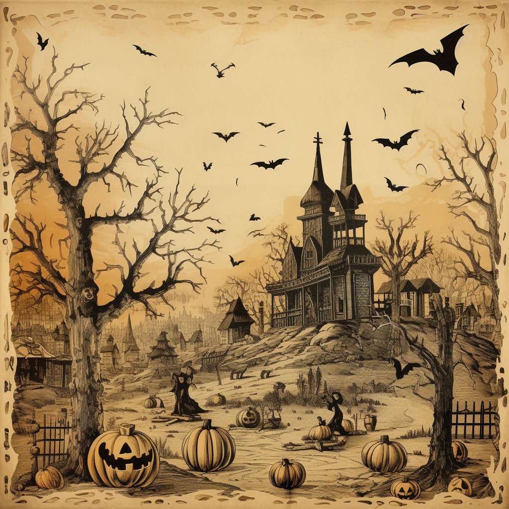 12x12 Vintage Halloween Printable Papers 12 Sheets - Etsy