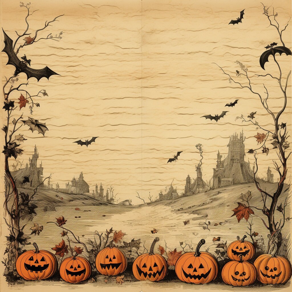 12x12 Vintage Halloween Printable Papers 12 Sheets - Etsy