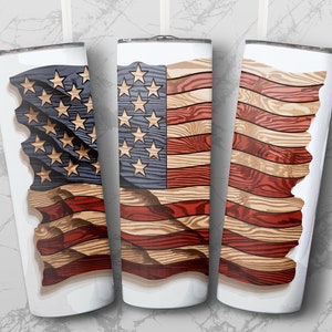 Wood American Flag 20 oz Skinny Tumbler Sublimation Design, Straight & Tapered Wrap, Tumbler Wrap, Tumbler Png, Instant Download