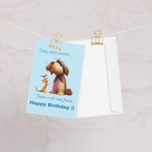 Cartão de aniversário adorável para cães e gatos | Saudação para melhores amigos | Presente fofo para amantes de animais | Cartão divertido de feliz aniversário