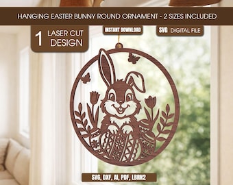 Layered Bunny SVG Laser Cut File, Easter Rabbit DXF Glowforge Cricut ...