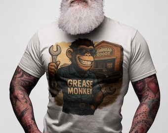 Funny Grease Monkey T-Shirt: Vintage Style Car Lover Tee