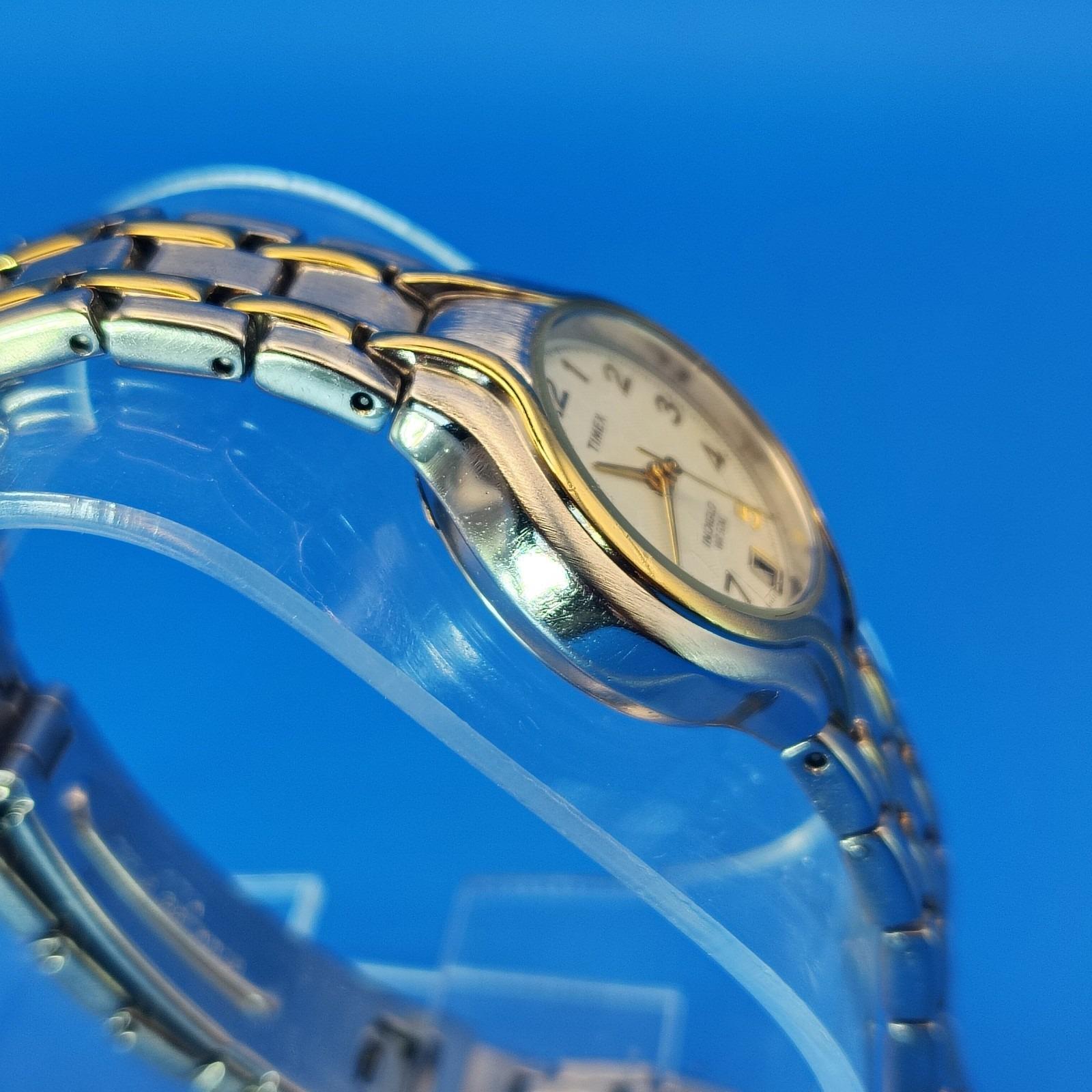 Vintage 2001 Timex Indiglo 27mm Two‎ Tone Women\'s Quartz Watch Fits 6.75 & Below SOLD‼️ The Timex 2007 Women main image 4