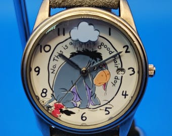 Vintage 1997 Timex Disney Eeyore 33mm Women\'s Quartz Watch New Suede Leather Vintage Disney Eeyore women main image 2