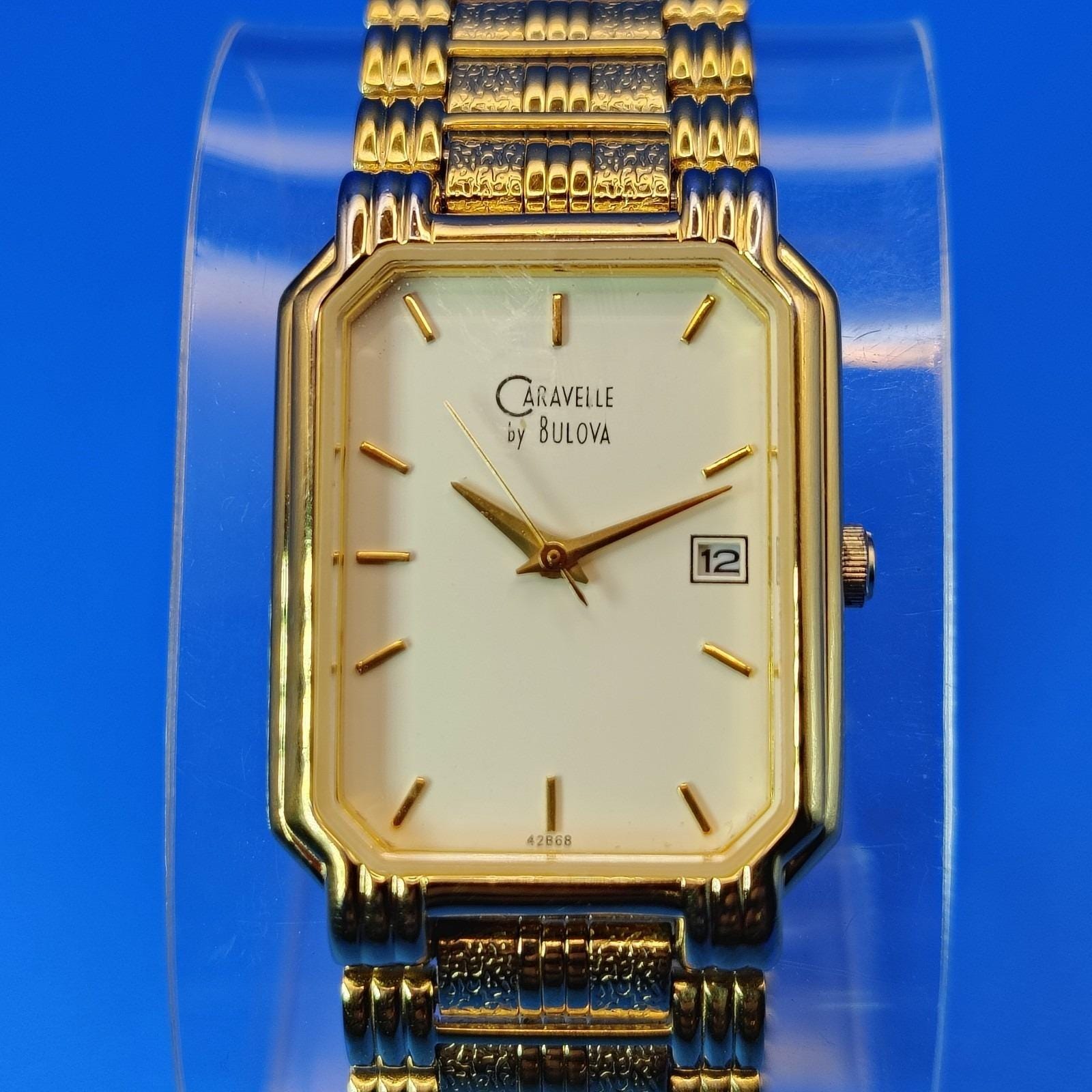 新品電池】BULOVA クォーツ ゴールド メッシュ ユニセックス 時計 稼働 