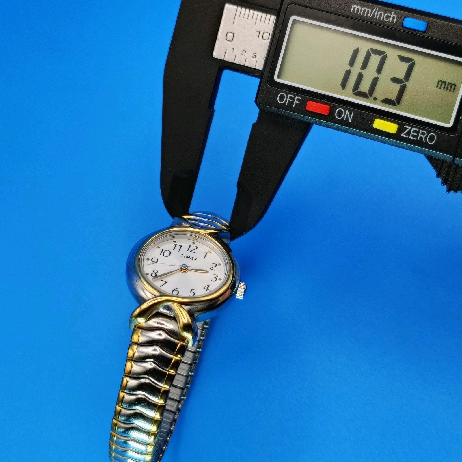 Vintage 2004 Timex‎ 30mm Women\'s Quartz Watch Two Tone SS Stretch Bracelet Vintage 2004 Timex 30mm Women main image 4