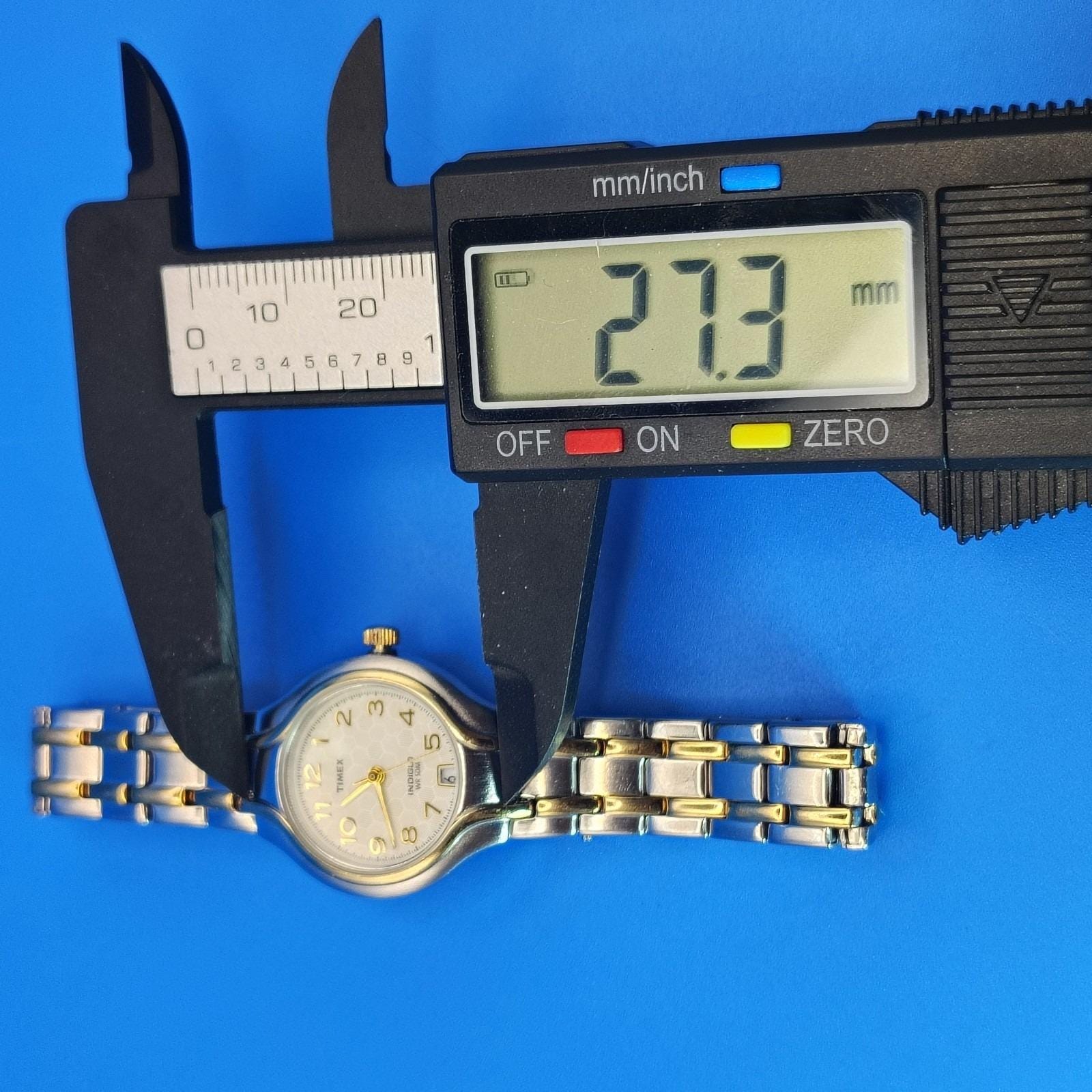 Vintage 2001 Timex Indiglo 27mm Two Tone Women display picture 3