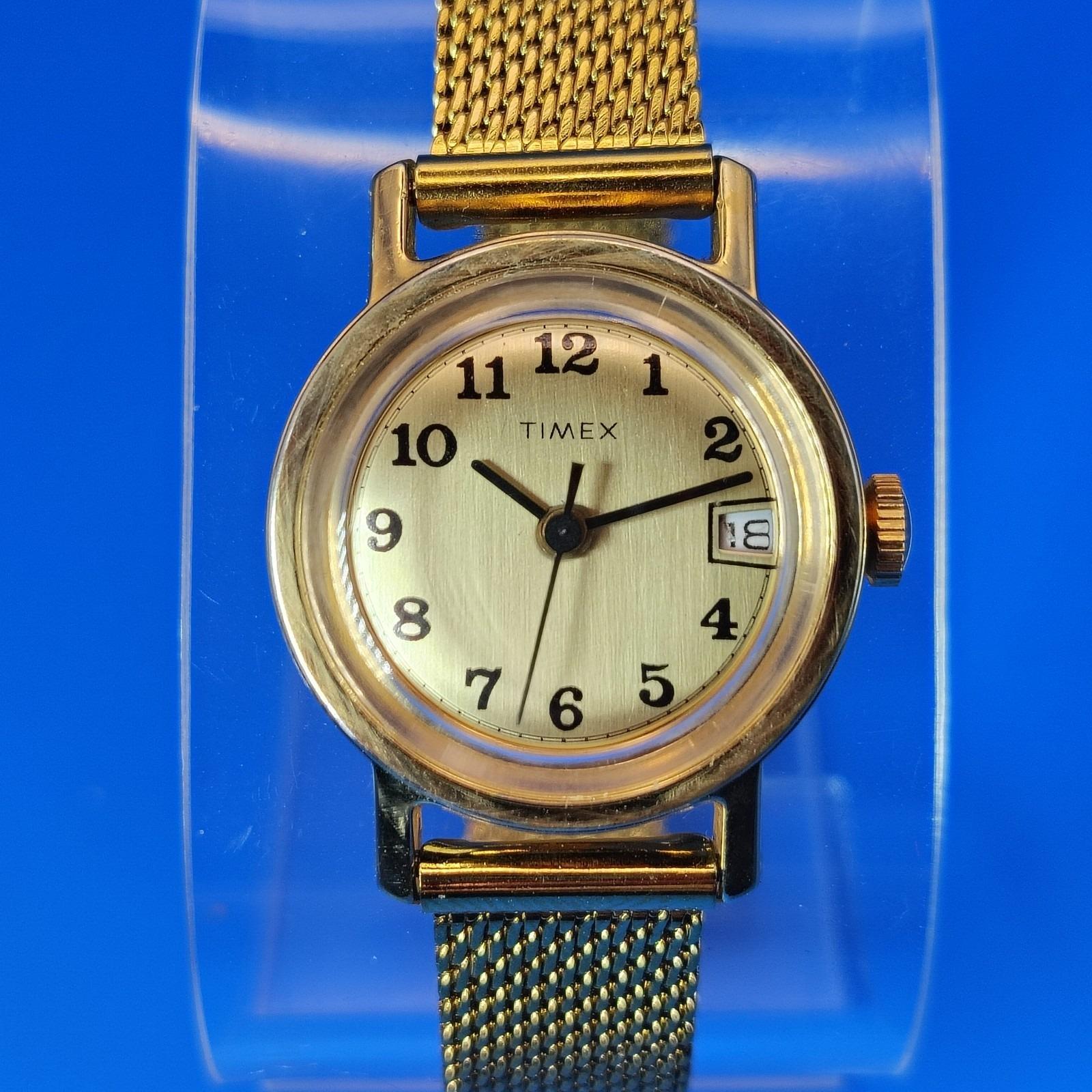 Vintage 1976 Timex Mechanical Wind 25mm Women\'s Watch New Mesh Bracelet Restored Vtg 1976 Timex Lexington Women Milanese Band Mechanical Wind  main image 3