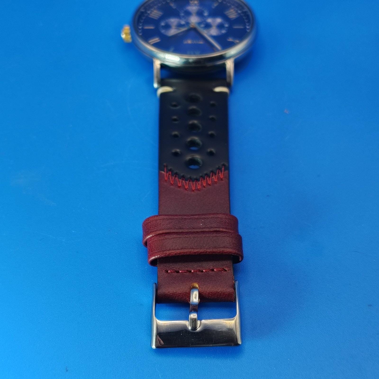 Vintage 2010 Timex Faux Chronograph 40mm Mens Quartz‎ Dress Watch Wax Leather Timex Q Timex Chronograph 40mm Leather Band – Watch Republic PH main image 3