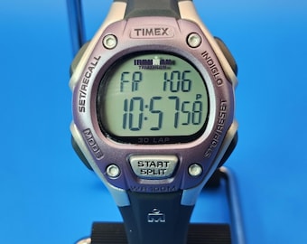 Vintage 2007 Timex Indiglo Iron Man Triathlon 35mm Women's Quartz Sports Watch