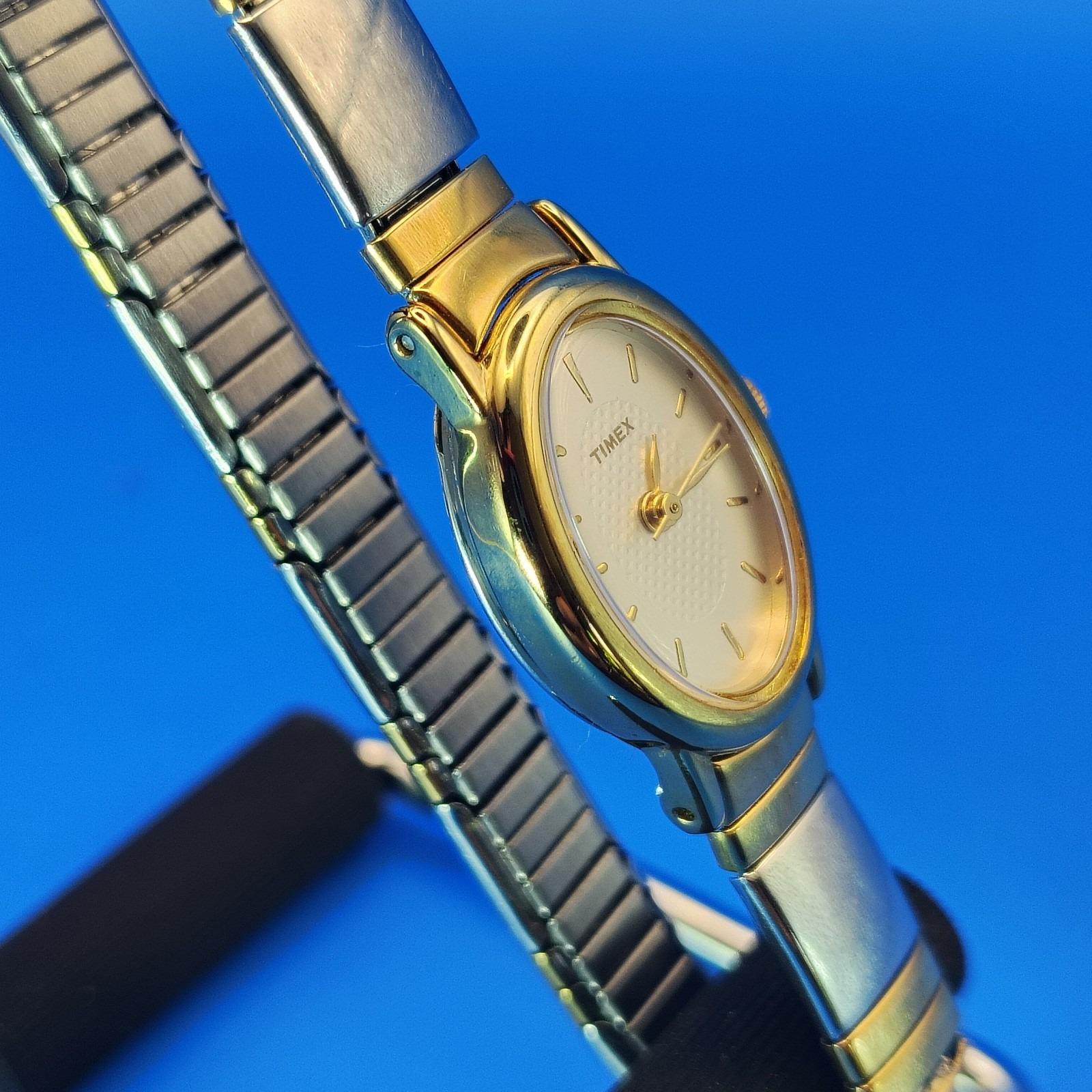 Vintage 1994 Timex Oval 24mm Two Tone Women display picture 3