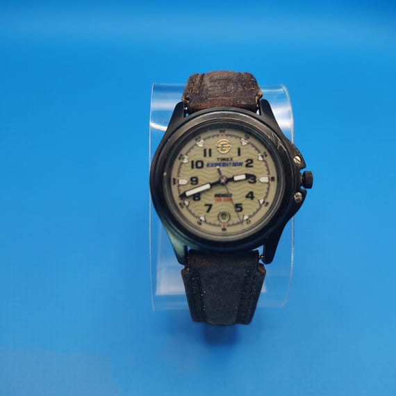 Vintage 1998 Timex Expedition Indiglo Date Wave Dial 30mm  display picture 2