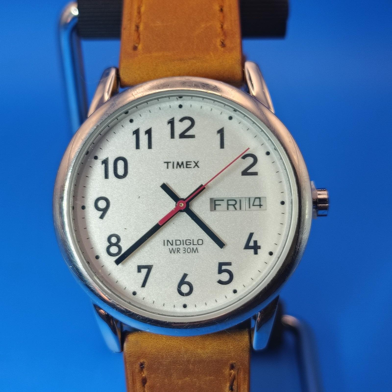 Vintage 2002 Timex Indiglo 23mm‎ Women\'s Quartz Watch New Red Leather Strap Timex Women CR1216CELL Dress Indiglo Leather Quartz Analog  main image 3