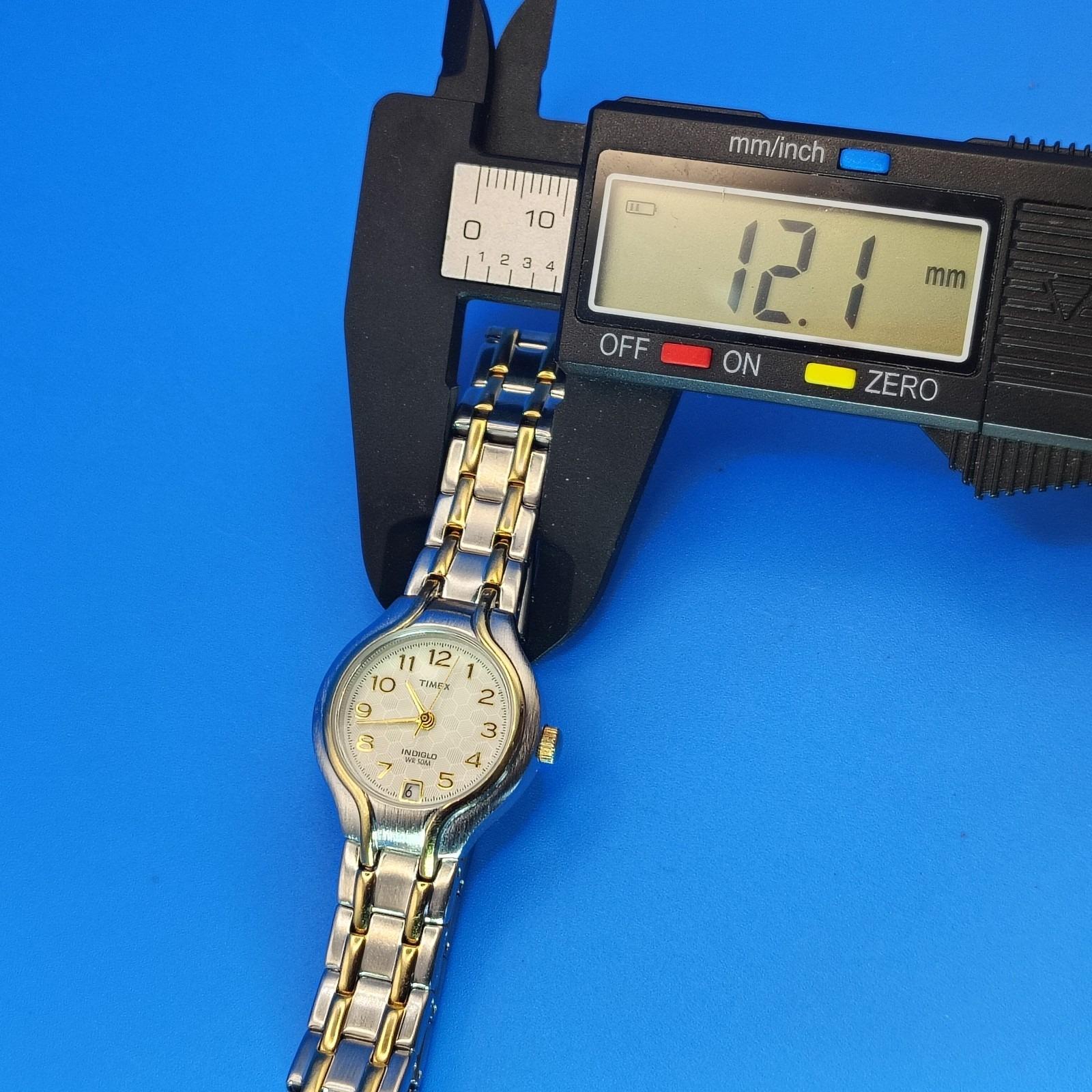 Vintage 2001 Timex Indiglo 27mm Two‎ Tone Women\'s Quartz Watch Fits 6.75 & Below Vintage 2001 Timex Indiglo 27mm Two Tone Women main image 2