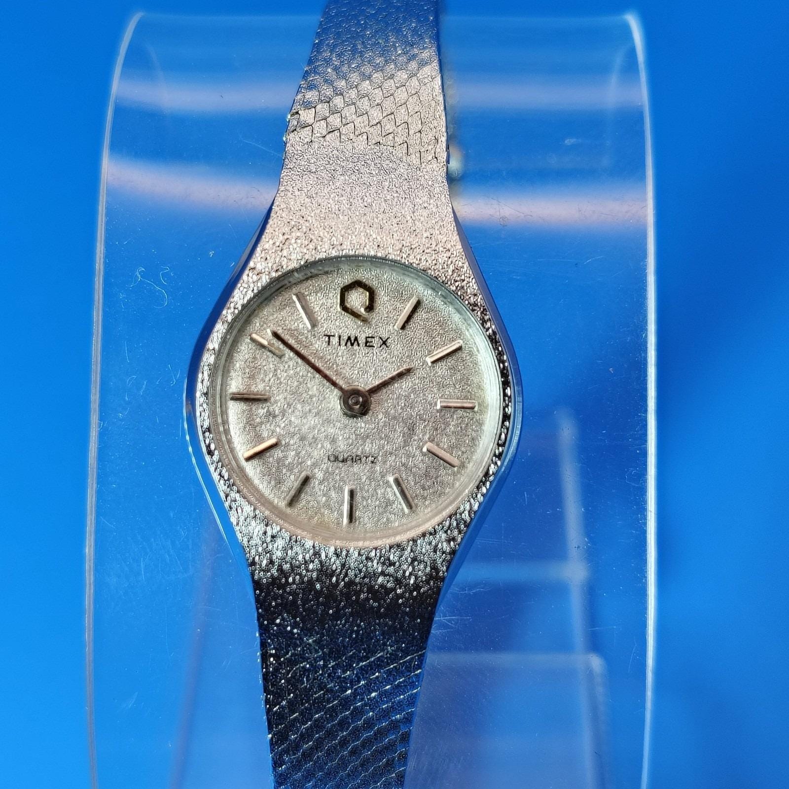 Vintage Timex K Cell Gold Tone Quartz Watch Rectangular Mesh Bracelet Taiwan Timex K Cell - Etsy main image 2