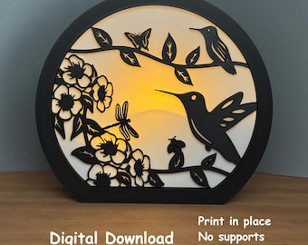 3D Gedruckte Kolibri Teelichthalter STL Datei (Digital Download)