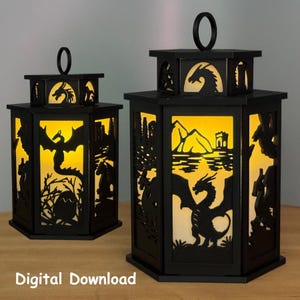 Lanterna del drago stampata in 3D STL Lampada del drago Download digitale Portacandele da tè
