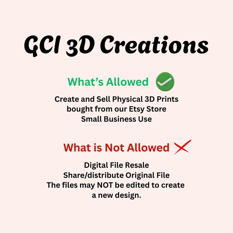 Commercial License 3D Printer STL Files for Our Whole Etsy Store - Etsy
