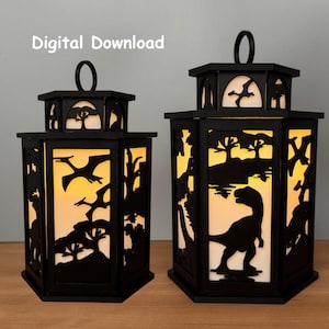 3D printed STL Dinosaur  Lantern Lamp Decoration Dinosaur Tea Light Candle Holder Home Decor Lamp Digital Download