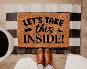 Let’s Take This Inside Doormat, Flirty Entryway Decor, Couple Gift, Adult Humor, Housewarming Gift, Romantic Humor, Couple Humor Decor