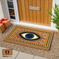 Boho Evil Eye Coir Doormat, Mystical Home Protection