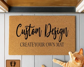 Custom Coir Doormat, Personalized Family Name, Pet Design