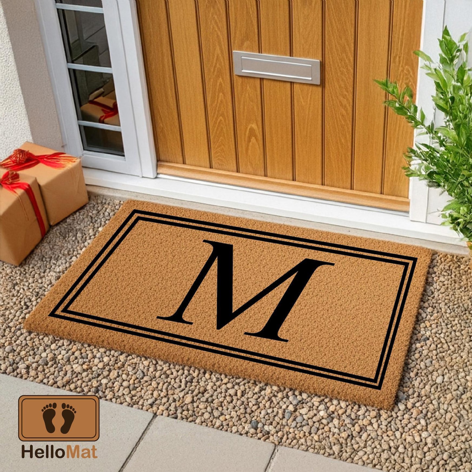 Personalized Family Initial Monogram Doormat, Medium 18" x 30"