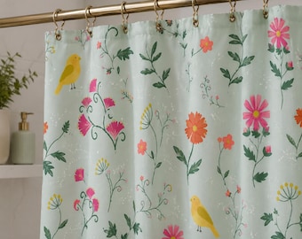 Floral Boho Shower Curtain, Bathroom Decor, Bathroom Accessories