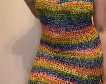 Multicolored handmade Crochet Dress