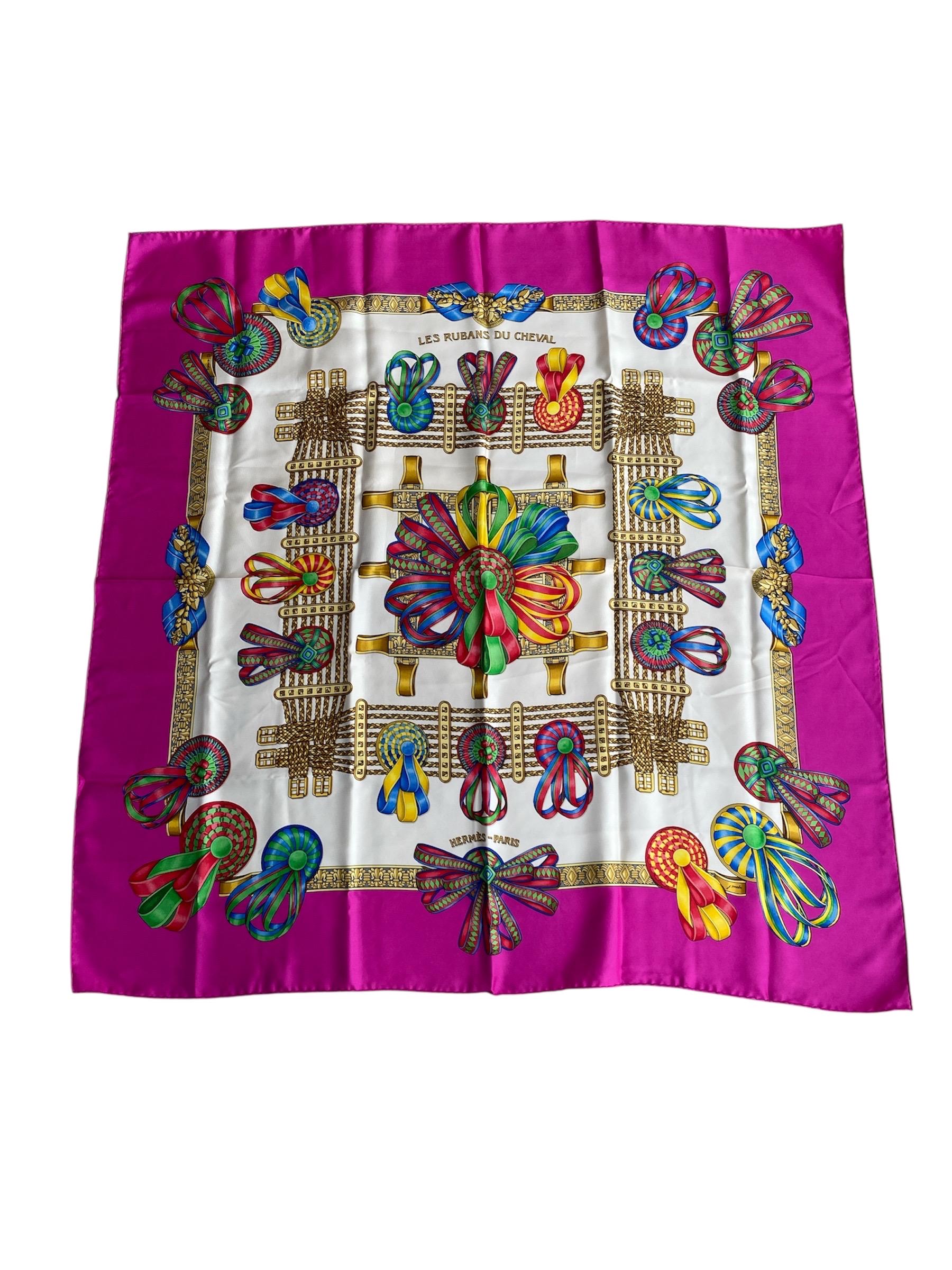 エルメス カレ 90 – Les Rubans du Cheval シルク スカーフ