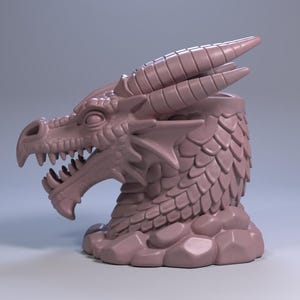Dragon Head Pen Holder – Fierce Fantasy Desk Organizer STL File 3D Printable