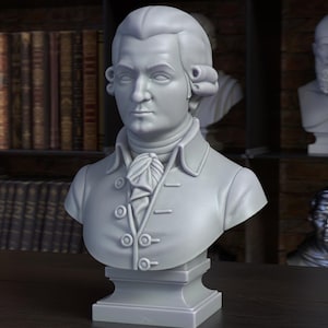 Wolfgang Amadeus Mozart – Bust Sculpture 3D Print Model STL File, Printable Bust