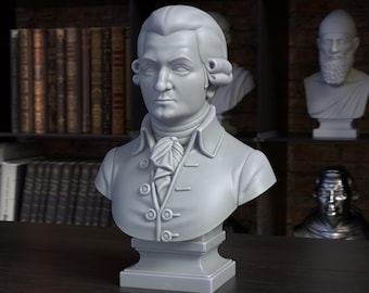 Wolfgang Amadeus Mozart – Bust Sculpture 3D Print Model STL File, Printable Bust