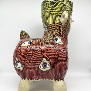 EYES EYES EYES Gremlin Handpainted Sculptural Ceramic Vessel image 10