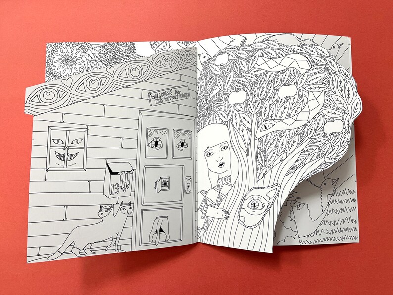 To the Witch's House We Go coloring book with handcut pages image 7